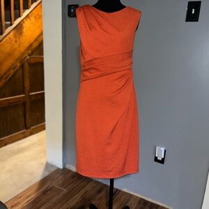 LM Collection Orange ruched dress - 6